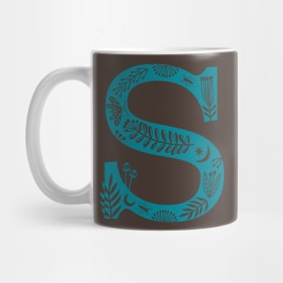 Letter S Green Blue Mug